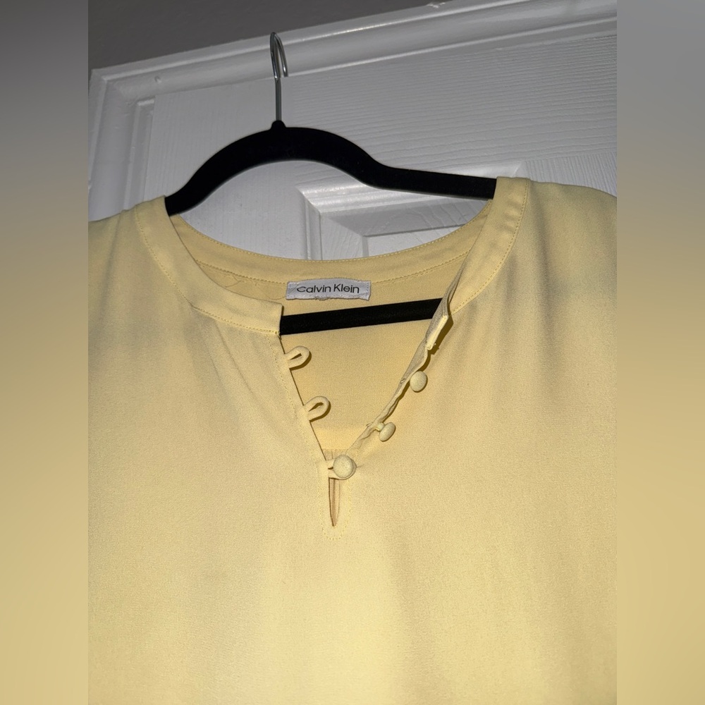 Calvin Klein Soft Yellow Blouse - Picture 2 of 5